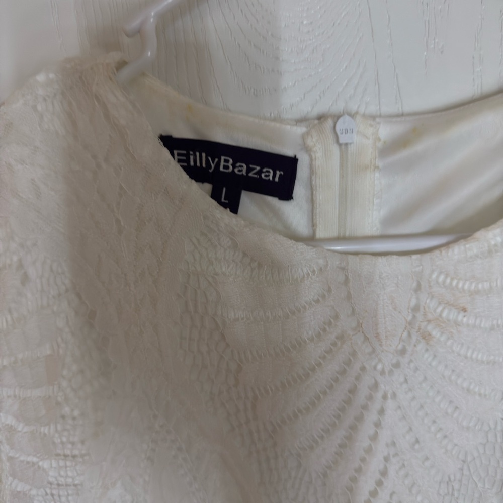 ElilyBazar White Lace Top